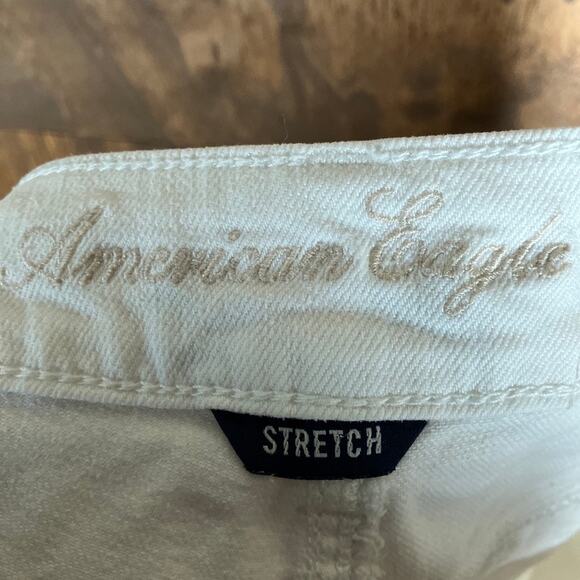 American Eagle Womens Shorts White Fringe Cut Off Low Rise Shortie Stretch 8 - Picture 4 of 11